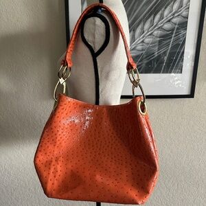 Braciano Ostrich Print Purse